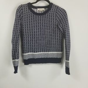 Pink rose longsleeve sweater S geometric blue